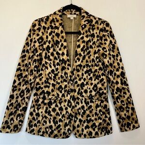 LOFT Leopard One Button Blazer Jacket Womens XS